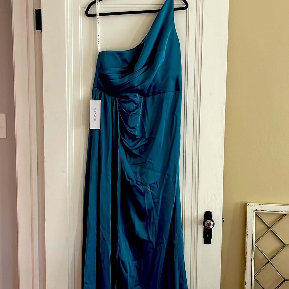 Azazie Mika stretch satin formal dress